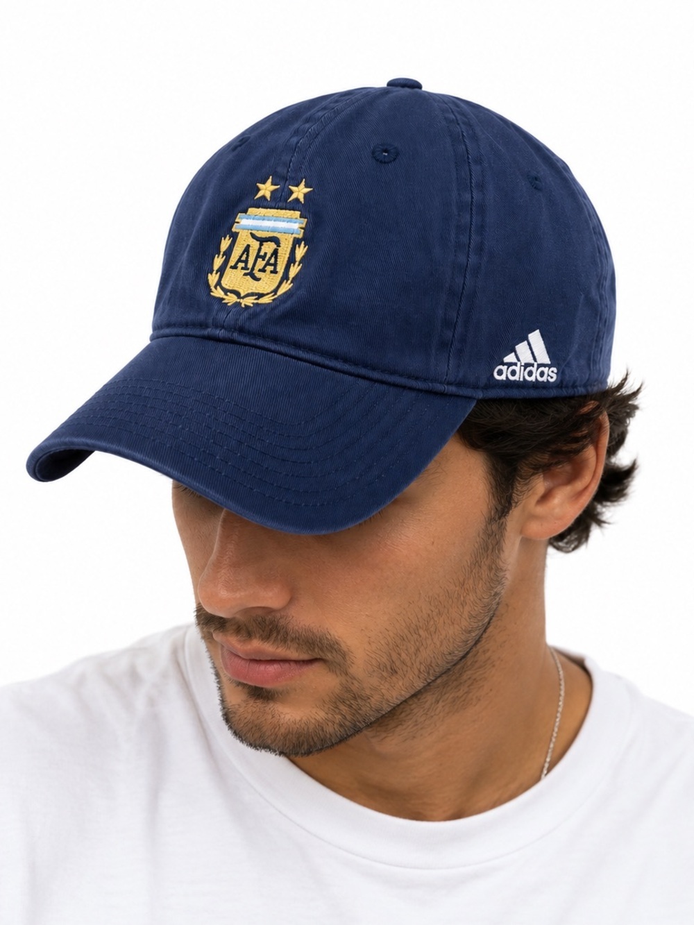 adidas Argentina AFA Dad Hat Navy Blue Adjustable Strapback Soccer Cap